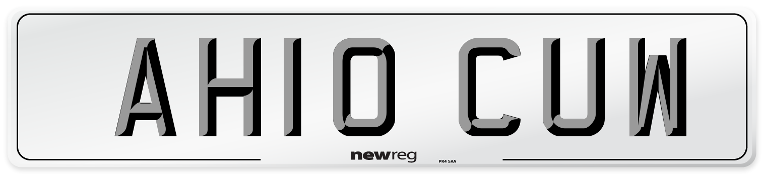 AH10 CUW Number Plate from New Reg
